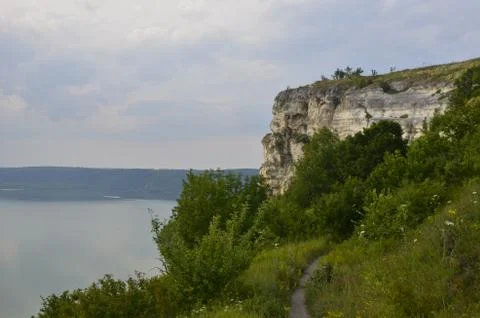 The slopes of the Dniester river. path. Stock Photos