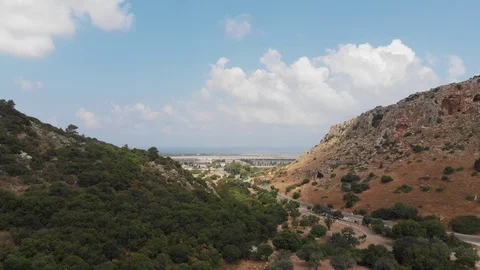 The slopes of Mount Carmel. View from the drone. Northern Israel. Stock Footage 113297051