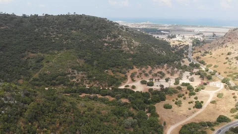 The slopes of Mount Carmel. View from the drone. Northern Israel. Stock Footage