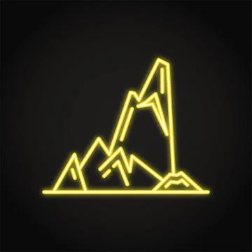 Sloping hill icon in thin line style Stock Illustration