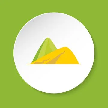 Sloping hills icon in flat style Stock Illustration