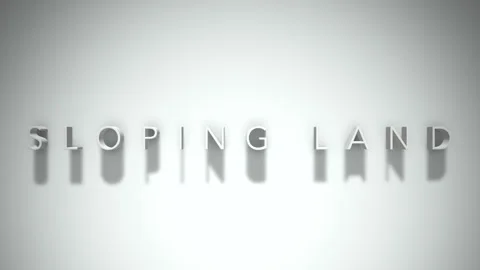 Sloping land 3D title animation with shadows on a white background Video stock 297817341
