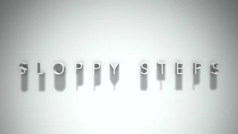 Sloppy steps 3D title animation with shadows on a white background Stock Footage 298005679