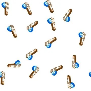 Slopt head screwdriver bit isometric icon seamless pattern Stock Illustration