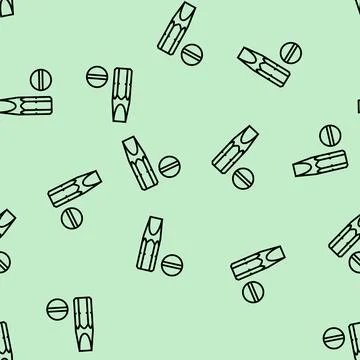 Slopt head screwdriver bit line seamless pattern Stock Illustration