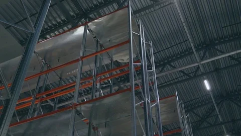 Сlose-up bottom view rack in a logistics center Stock Footage 104250813