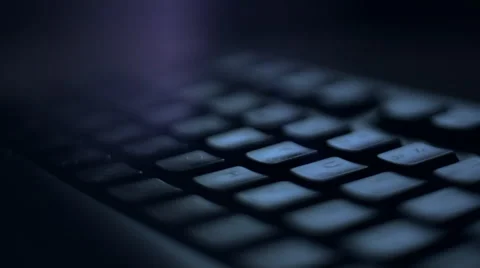 Сlose up computer keyboard. Night theme Stock Footage 58078401
