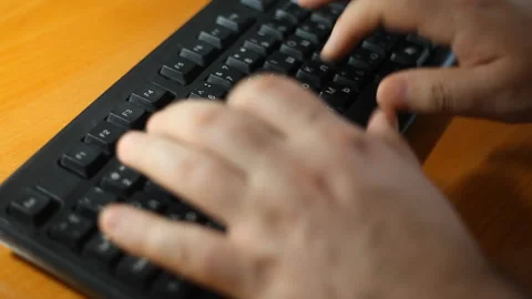 Сlose-up hands typing on keyboard. Stock Footage 126161234