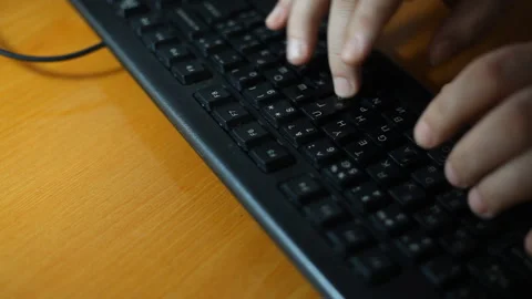 Сlose-up hands typing on keyboard. Stock Footage 126163258