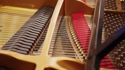 Сlose-up of the piano inside Stock Footage 286845952