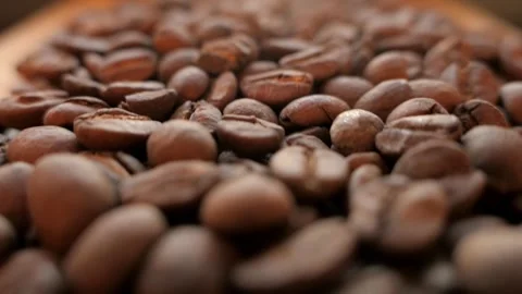 Сlose-up of roasted coffee beans. Stock Footage 195976937