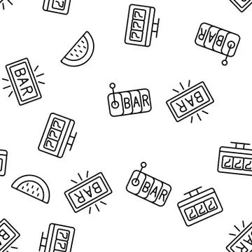 Slot Casino Machine Vector Seamless Pattern イラスト素材