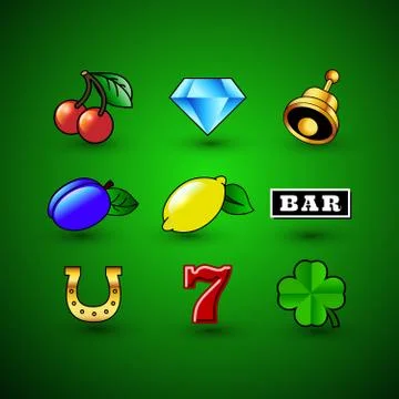 Slot Icons vector illustrations Stock Illustration
