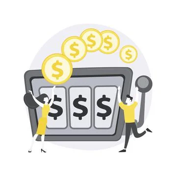 Slot machine abstract concept vector illustration. Stock Illustration