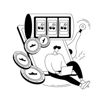 Slot machine abstract concept vector illustration. Stock Illustration