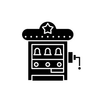 Slot machine black icon, vector sign on isolated background. Slot machine 스톡 일러스트