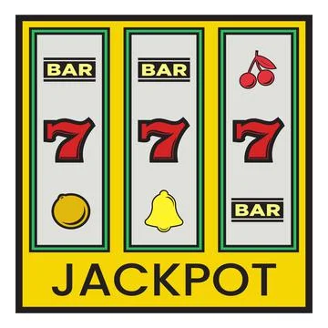 Slot machine casino elements on white background - Vector Stock Illustration