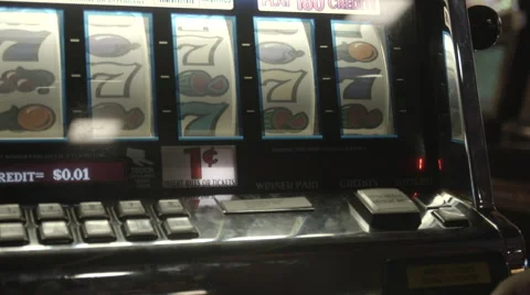 Slot machine closeup with pan Stock Footage 62271951