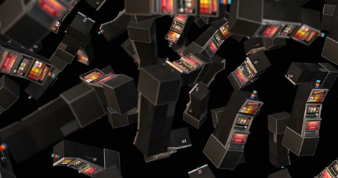 Slot Machine falling slow motion Stock Footage 155071867