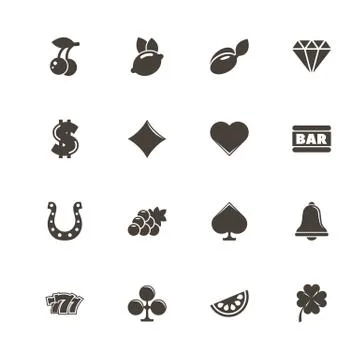 Slot Machine - Flat Vector Icons Stock Illustration