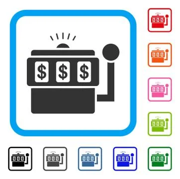 Slot Machine Framed Icon 스톡 일러스트