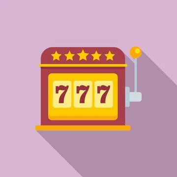 Slot machine icon, flat style Illustrazione stock