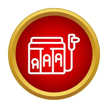 Slot machine icon representing gambling jackpot win Stock Illustration