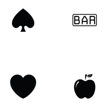 Slot machine icon set Stock Illustration