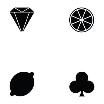 Slot machine icon set Stock Illustration