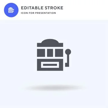Slot Machine icon vector, filled flat sign, solid pictogram isolated on white Illustrazione stock