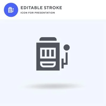 Slot Machine icon vector, filled flat sign, solid pictogram isolated on white Stock Illustration