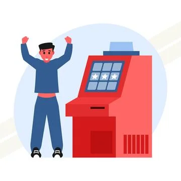 Slot-machine-jackpot-win Stock Illustration