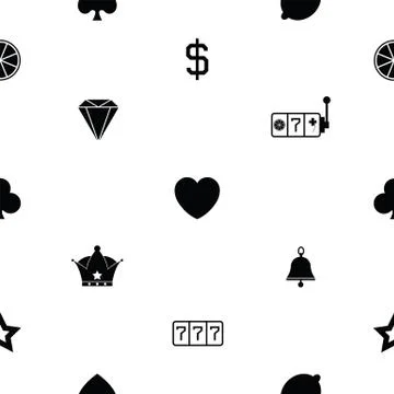 Slot machine seamless pattern background icon. Stockillustratie