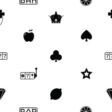 Slot machine seamless pattern background icon. Stock Illustration