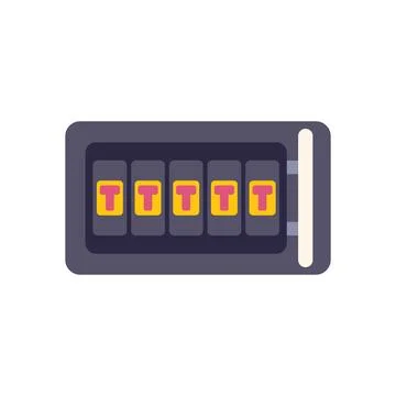 Slot machine showing five identical t letters winning combination Stockillustratie