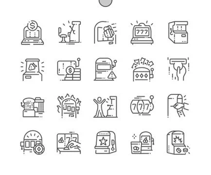 Slot Machine Well-crafted Pixel Perfect Vector Thin Line Icons 30 2x Grid for Stockillustratie