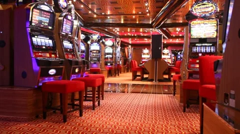 Slot machines in play room in Persian Gulf. Stock Footage