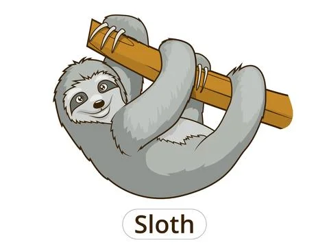 Sloth cartoon vector illustration Stock Illustration