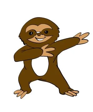 Sloth Dab Dance - Sloth Dabbing Cartoon Ilustración de archivo