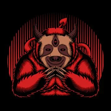 Sloth devil vector illustration Illustrazione stock
