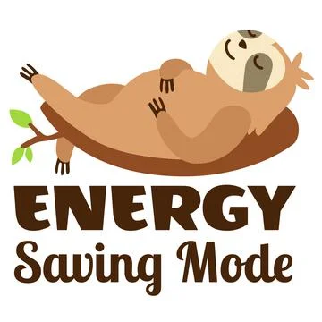 Sloth Energy Saving Mode vector, Cute Sloth Stock Illustration