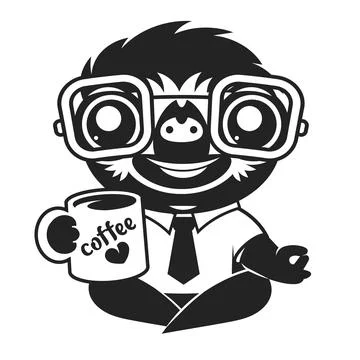 Sloth face with serious expression in design Stock Illustration