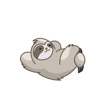 Sloth flat illustration Stock Illustration