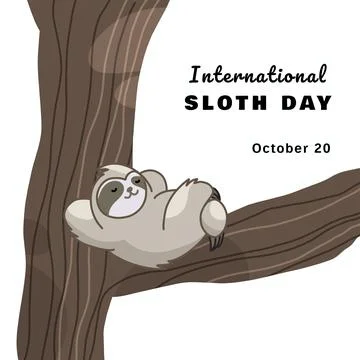 Sloth flat illustration Stock Illustration