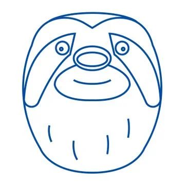 Sloth head line icon concept. Sloth head flat vector symbol, sign, outline Stock Illustration