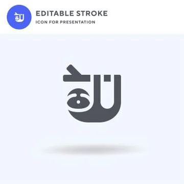 Sloth icon vector, filled flat sign, solid pictogram isolated on white, logo 库存插图
