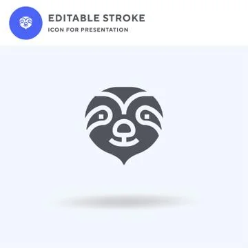 Sloth icon vector, filled flat sign, solid pictogram isolated on white, logo Illustrazione stock
