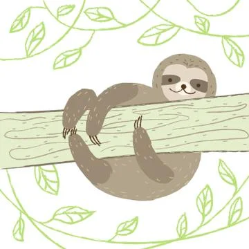 Sloth illustration Stock Illustration