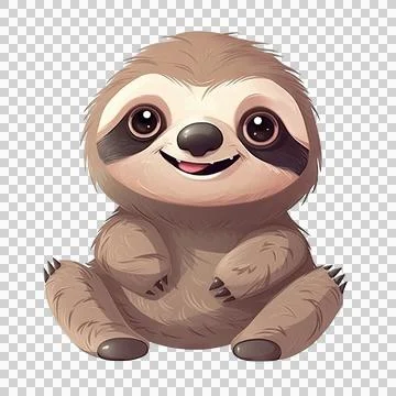 Sloth isolated on white background. Transparent use for T shirt screen, fab.. Stock Illustration