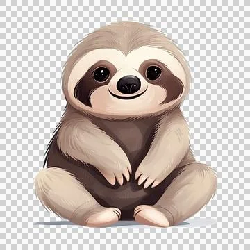 Sloth isolated on white background. Transparent use for T shirt screen, fab.. Stock Illustration